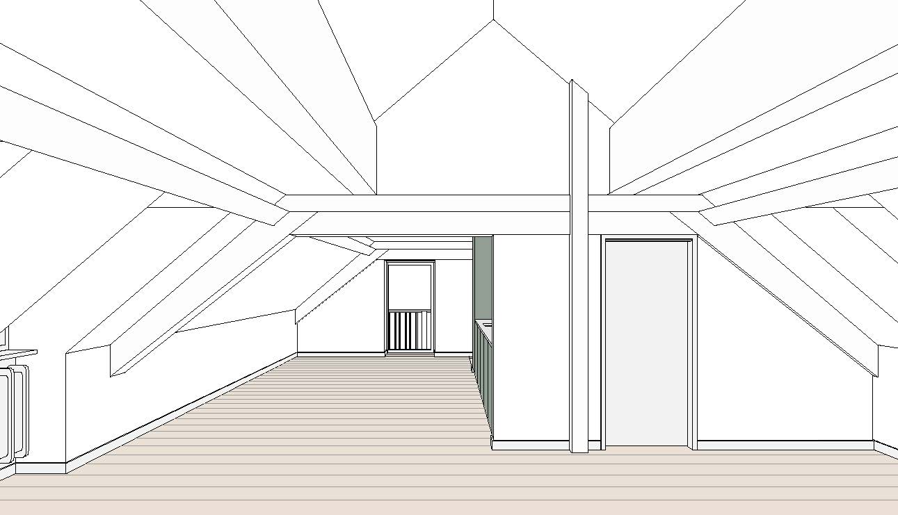 Wohnung im Dachgeschoss Visualisierung Stehrenberger Architektur Zürich