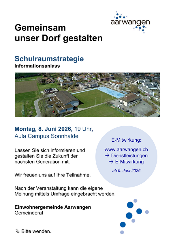 Flyer Informationsanlass Schulraumstrategie 08.06.2026