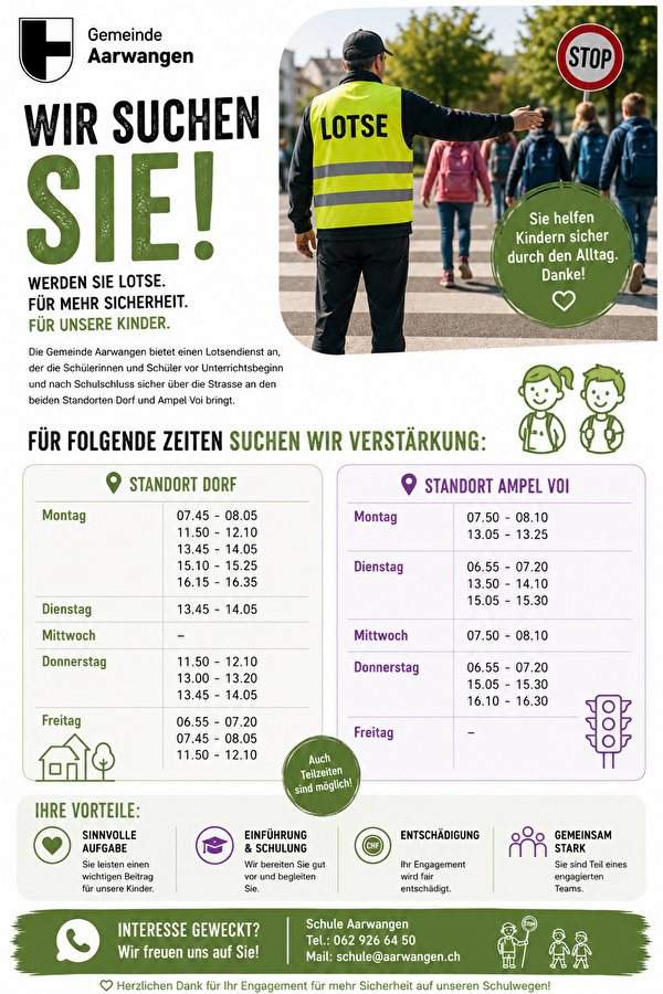 Wir suchen Sie: Werden Sie Lotse in Aarwangen