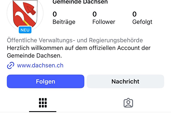 Screenshot des Instagramaccounts