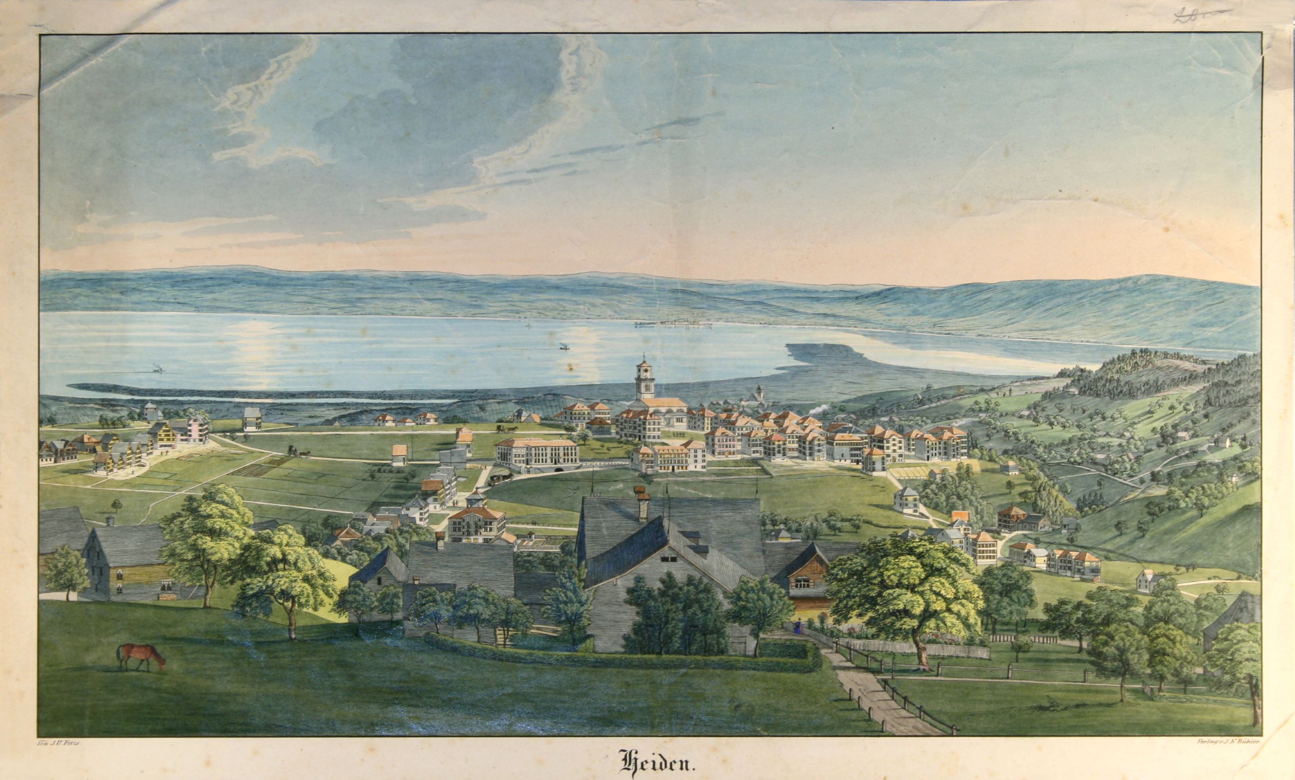 Innerhalb zweier Jahre entstand das Dorf neu, in regelmässiger klassizistisch-biedermeierlicher Anlage.