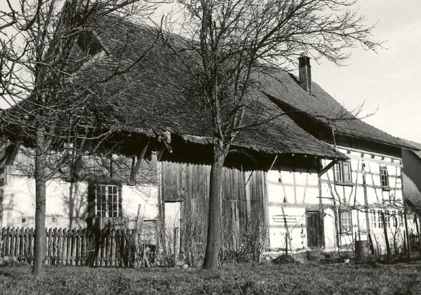 Foto 1965
Auf einem Fensterbalken war die Jahreszahl 1664 eingekerbt.
<i>(bestätigt im Brandkataster)</i>