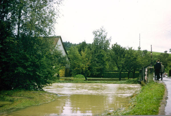 Hochwasser Glatt, 1968 bei der unteren Brücke