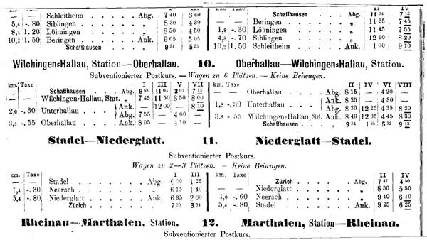 Am 1. August 1876 wurde die Bahnlinie Winterthur - Koblenz eröffnet. Damit konnte der Postkurs auf die Strecke Niederglatt - Stadel verkürzt werden. (<i>Text: Gemeinde Archiv</i>)
