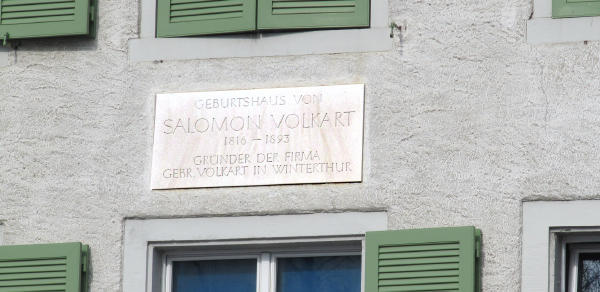 1966 wurde von der Firma Volkart in Winterthur eine neue Gedenktafel gestiftet.