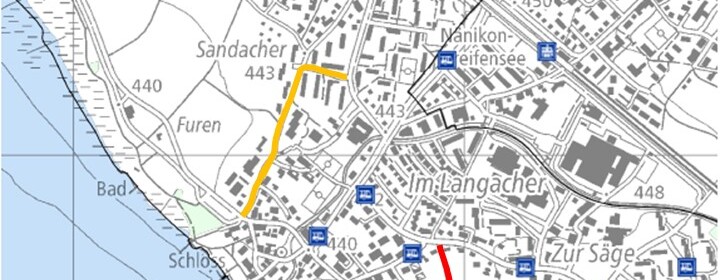 Situationsplan mit Notfallzufahrten Rad WM 2024