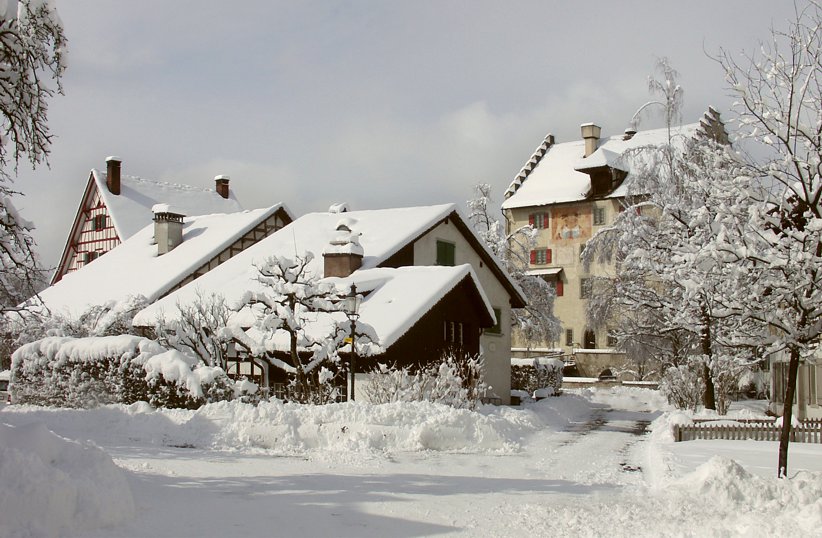 Häufig sind sie nicht, diese "Bergwinter" im Flachland. Aber hie und da kommen sie doch vor (Winter 1998/99).