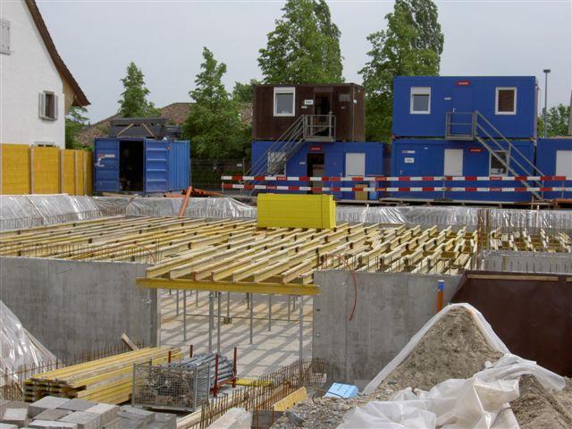 Überdachung der Tiefgarage.