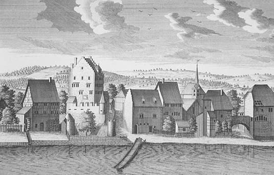 Um 1740 entstand diese Sicht des Städtchens vom See her. 
Stich von David Herrliberger.