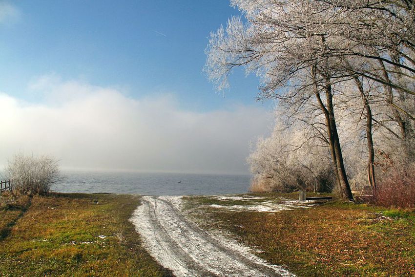 Für Surfer gibt es westlich des Städtchens Greifensee einen geeigneten Seezugang. Um diese Jahreszeit ist man hier fast immer allein. 
