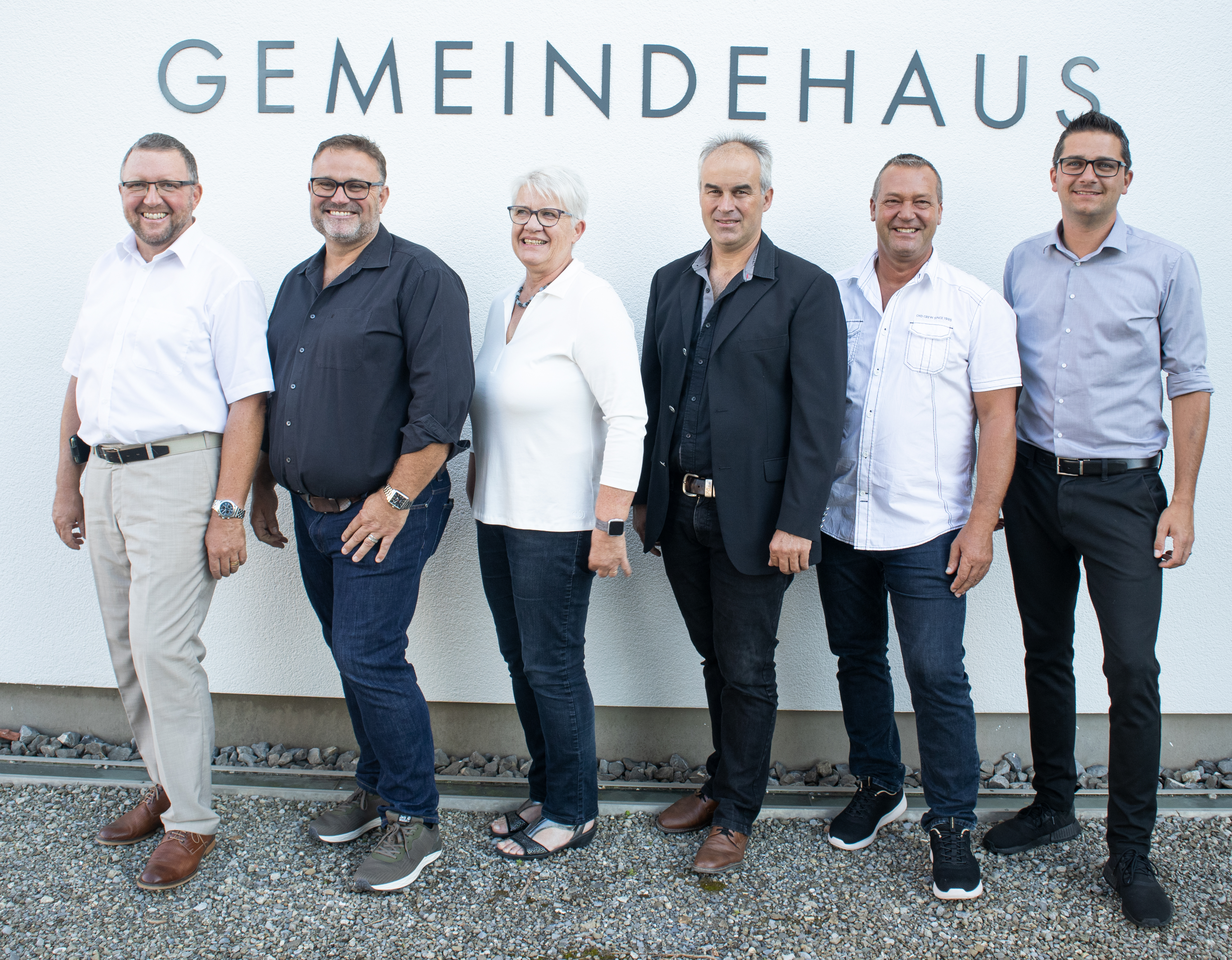 v.l. Horst Beck, Hubert Bösch, Bernadette Hochuli, Urs Schryber, Andreas Spiess und Fabian Kathriner (Gemeindeschreiber/Geschäftsführer)