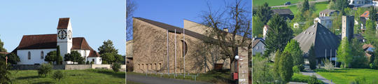 Bild: die drei Kirchen in Magden