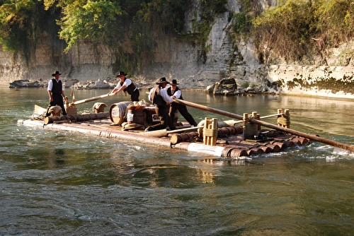 Flösser auf dem Rhein