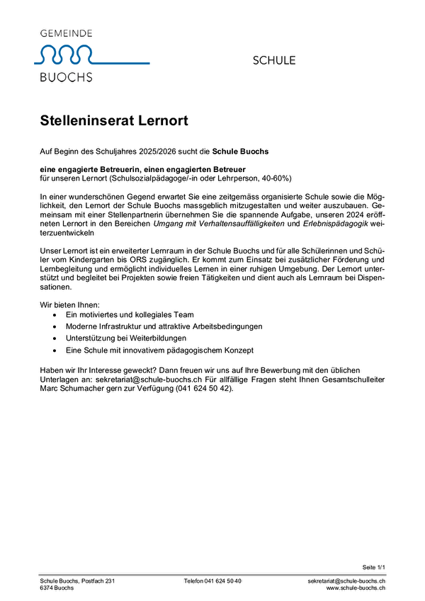 Stelleninserat