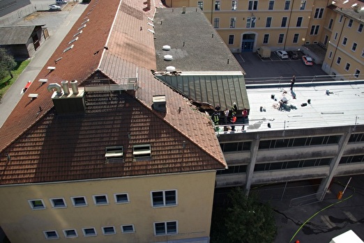 Brandstelle aus der Vogelperspektive.