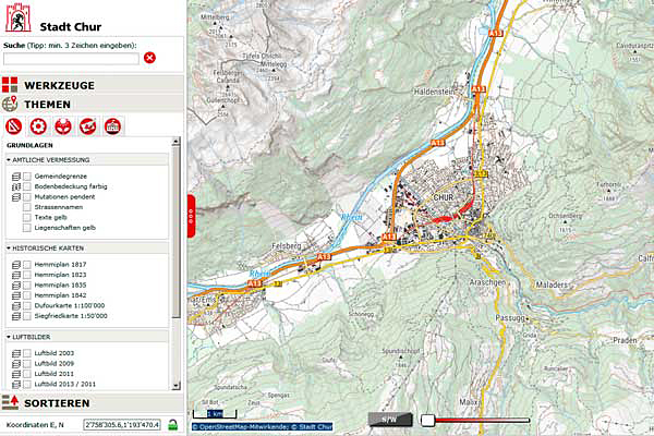 Startseite des GIS-Stadtplans.