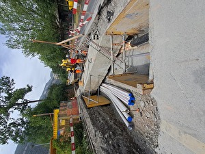 Bau neues EW-Trassee unter dem bestehenden Mühlbach