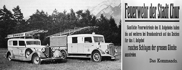 Feuerwehr von Chur anno dazumal.