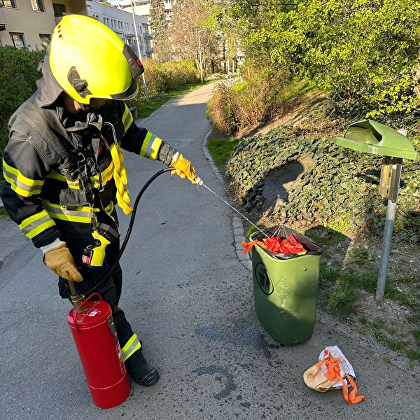 Giacomettistrasse Brand Abfallkübel