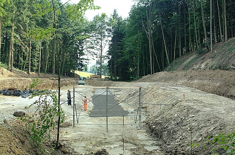 Stand der Bauarbeiten am 10. September 2004.