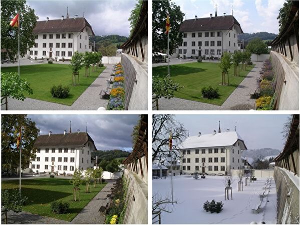 Schloss Schöftland mit Schlossparkanlage - 4 Jahreszeiten