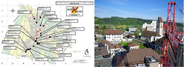 Immobilienbörse Ortsplan und Kranfoto (Symbolbild)