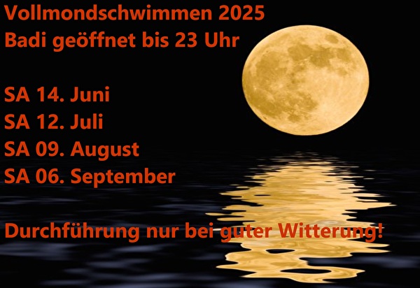 Schwimmbad Rütimatten - Vollmondschwimmen 2025