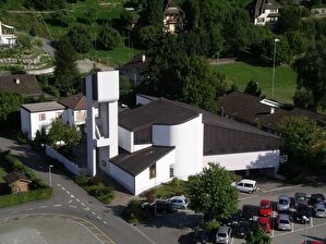 Katholische Kirche Schöftland - Flugaufnahme