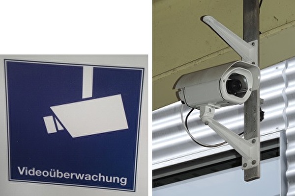 Videoüberwachung-Piktogramm und Kamera