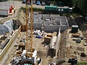 Baustelle/-grube Ausblick vom Baukran