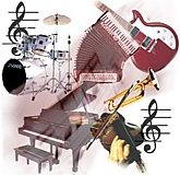 Musikinstrumente-Collage (Symbolbild)