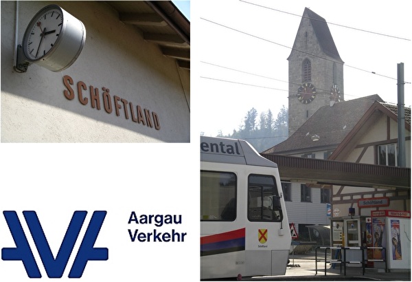 Bahnhof Schöftland - Logo AVA