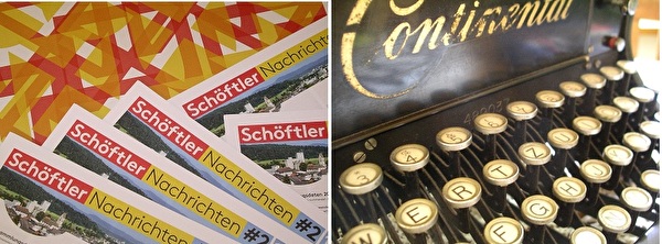 Auflage Schöftler Nachrichten / alte Schreibmaschine