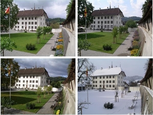 Schloss Schöftland - Ansicht vier Jahreszeiten