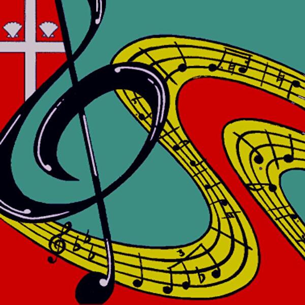 Fahne der Musikgesellschaft Samnaun