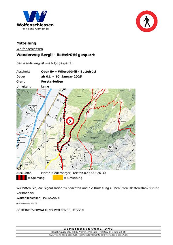 Wanderwegsperrung