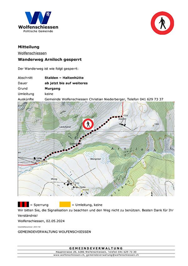 Wanderwegsperrung