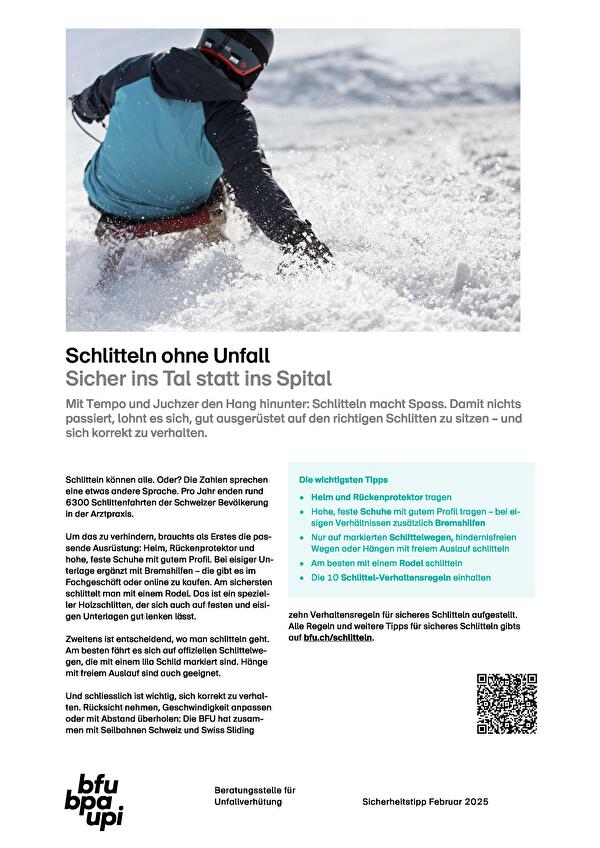 Schlitteln ohne Unfall