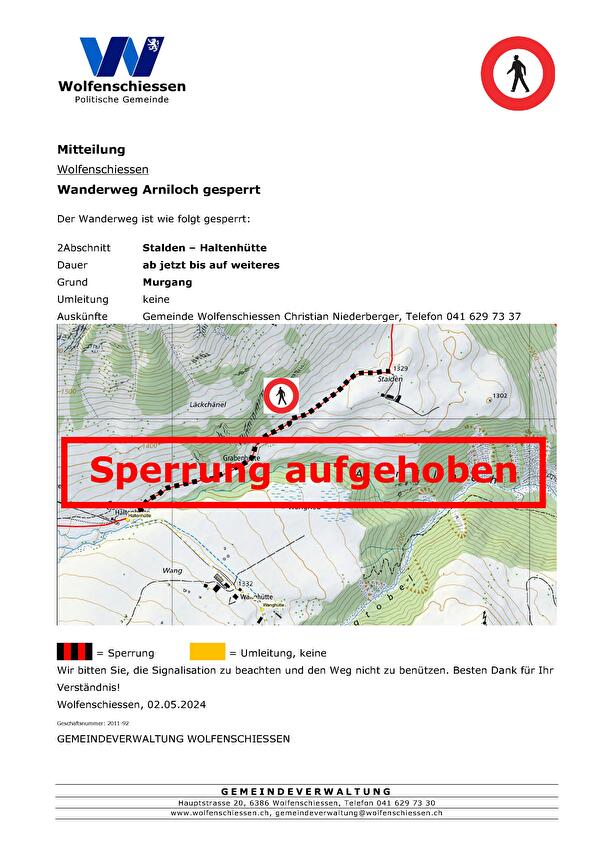 Wanderwegsperrung