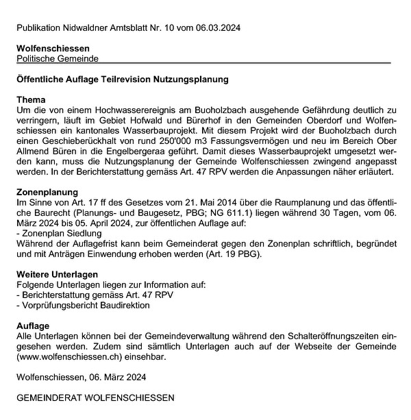 Publikation Amtsblatt