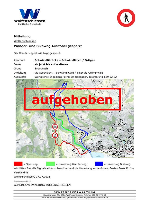 Wanderwegsperrung