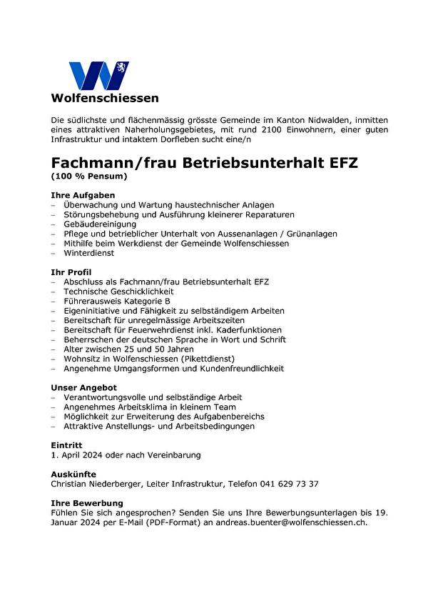Stelleninserat
