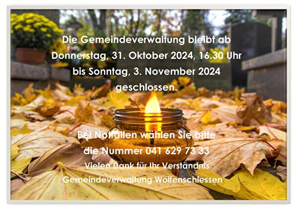 Öffnungszeiten  1. November 2024