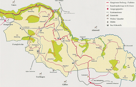 Karte Wanderwegnetz