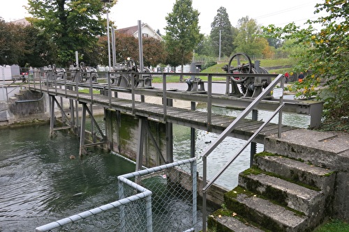 Stauwehr am Ausfluss des Zugersees n Cham