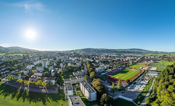 Vue aérienne de Bulle