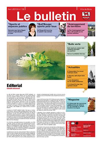 Couverture de l'édition d'avril 2013 du Bulletin