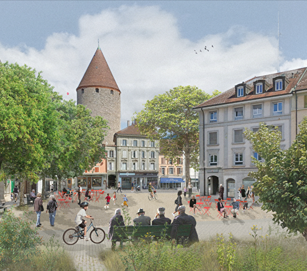 Visuel réaménagement centre-ville Bulle