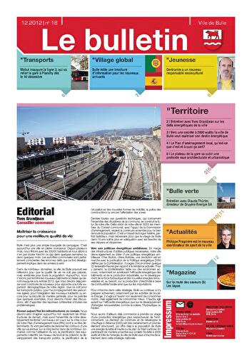 Couverture du Bulletin 18 de décembre 2012