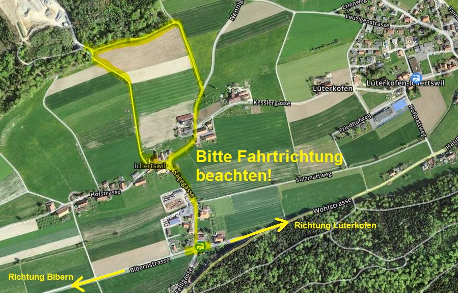 Karte mit Zufahrt Grube